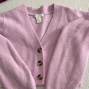 H&M Light Pink Ribbed Cardigan